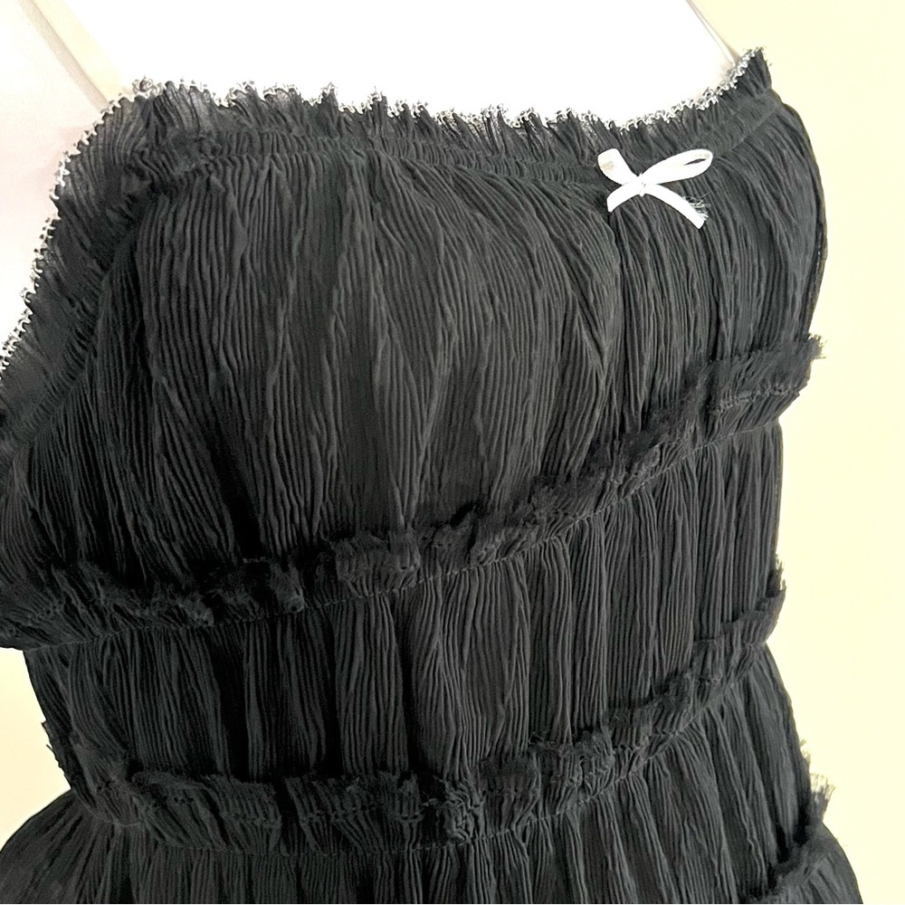 Zara Black Mini Dress with White Straps - Picture 5 of 12